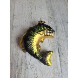 SCF cannon falls glass bass fish glitter fishing ornament Xmas